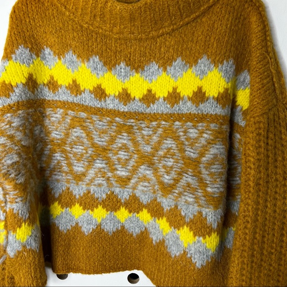 NEW Free People Alpine Pullover Sweater Cinnamon Toast Large - Picture 4 of 7